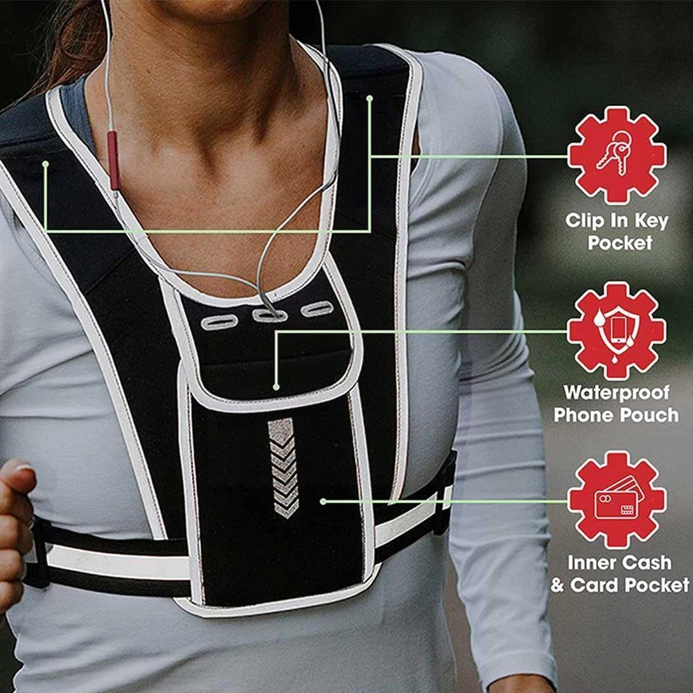 남녀공용 러닝 조끼, 방수 휴대폰 및 키 파우치, 반사 - Running Gear Cool 리뷰 및 가격